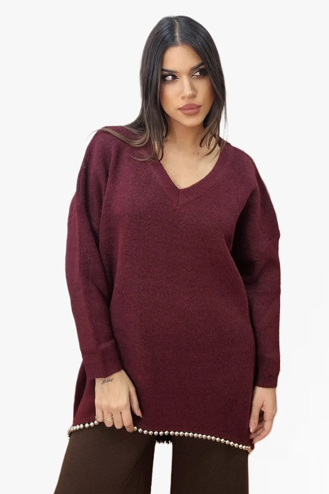 Jersey Perlas Bajo Burdeos - Imagen 6