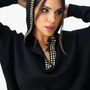 Jersey Capucha Tachuelas Negro