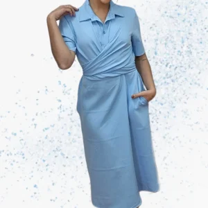 Vestido Escote Cruzado Azul