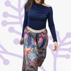 Falda Tul Lineas Azul