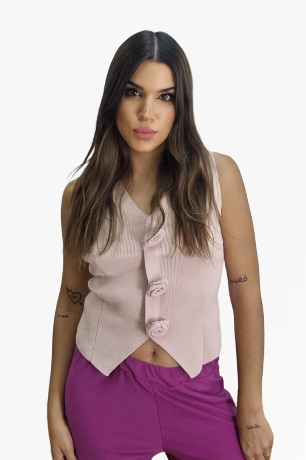 Top Punto Flores Rosa - Imagen 6