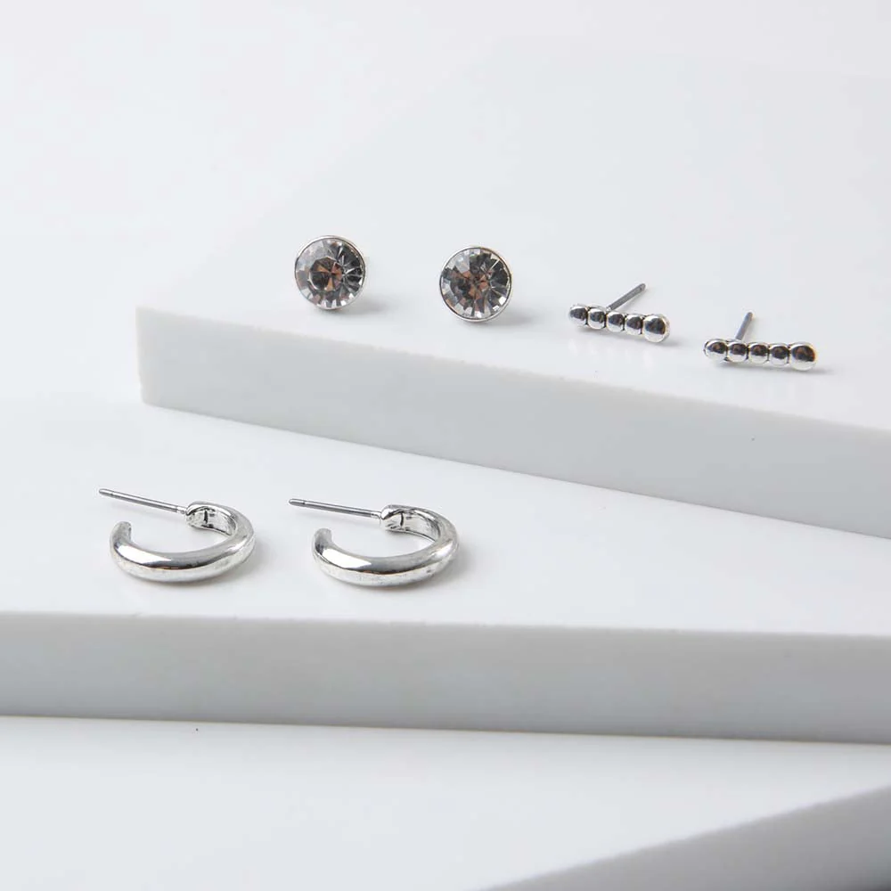 Set Aros Shiny Plateado Humana