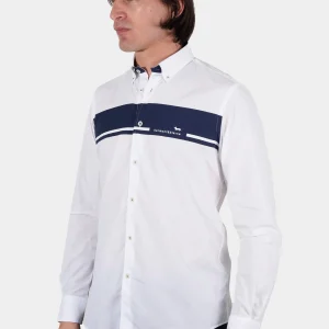 Camisa Blanca Con Una Franja Horizontal H&B