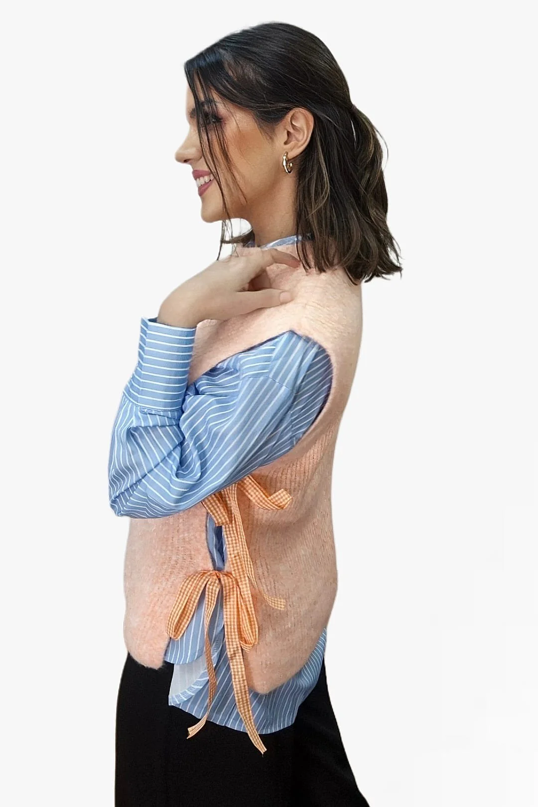 Camiseta Hombreras Lazo Lateral Naranja - Imagen 5