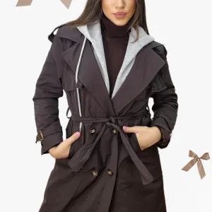 Gabardina Capucha Marrón