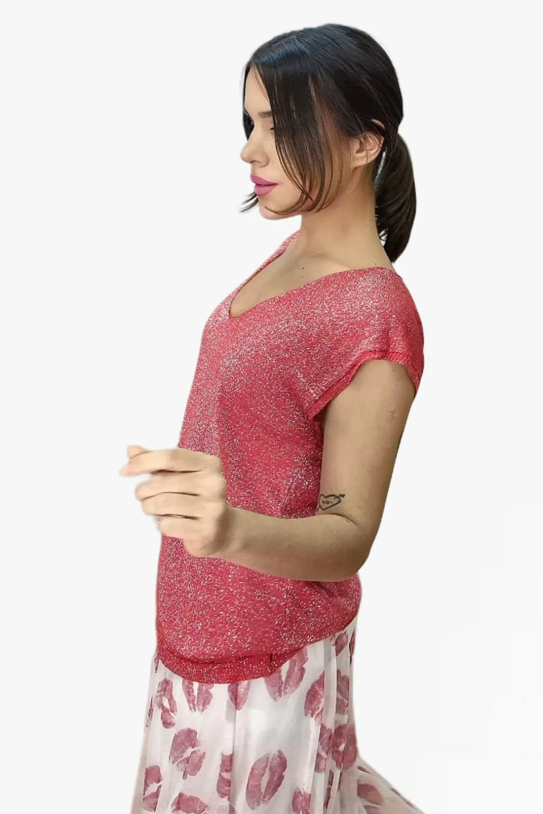 Camiseta Punto Pico Roja - Imagen 6