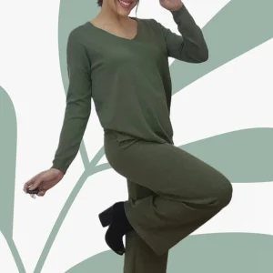 Pantalon Punto Basico Verde
