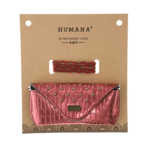 Set Porta-Anteojos y Estuche Tachas Burdeo Humana