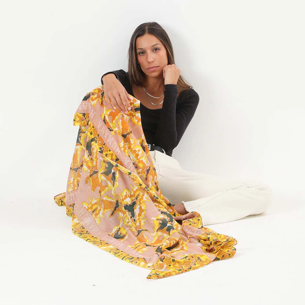 Pañuelo Estampado Naranjo Bird Humana - Imagen 3