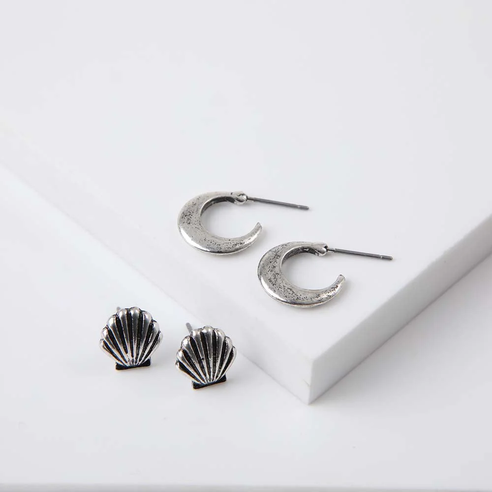 Set Aros Gladiolo Plateados Humana