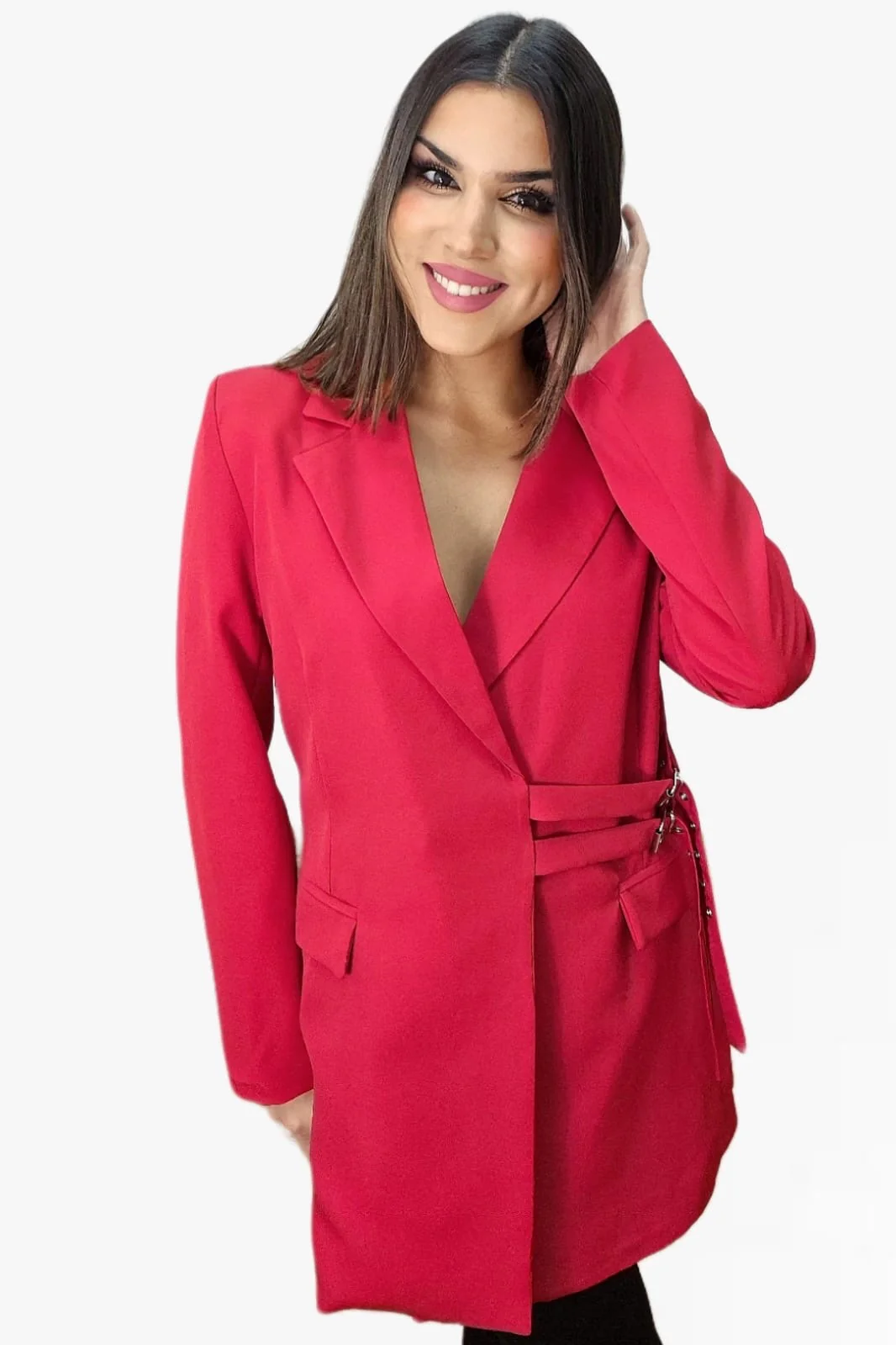 Blazer Cruzada Hebillas Roja - Imagen 6