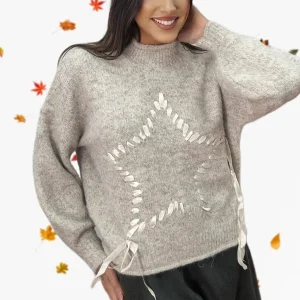 Jersey Estrella Trenzada Beige