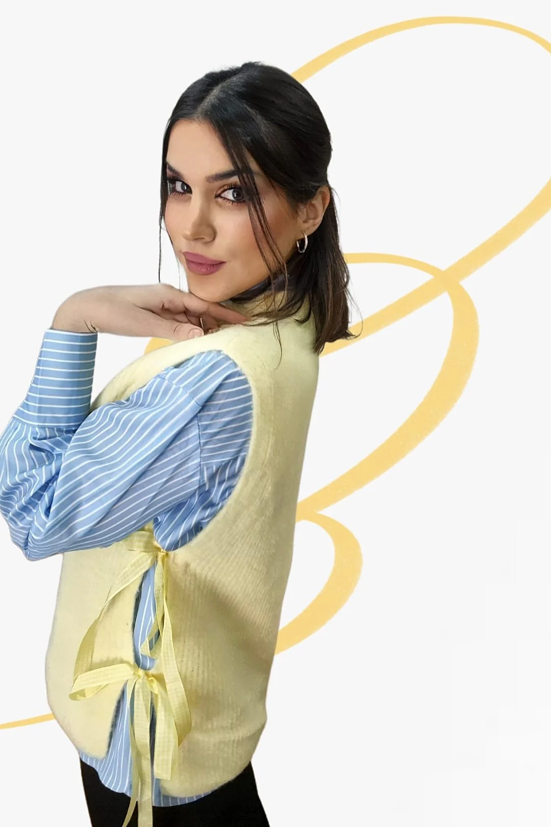 Camiseta Hombreras Lazo Lateral Amarilla