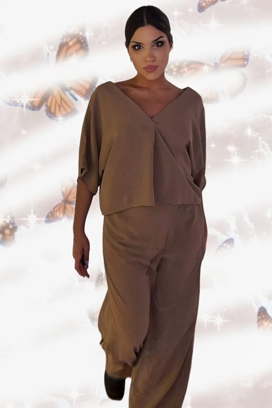 Pantalon Pareo Boton Marrón - Imagen 7