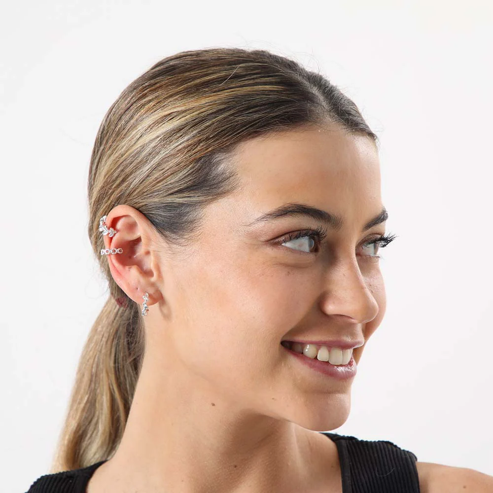 Set Aros Glam Plateado i-D - Imagen 3