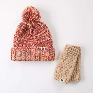 Pack De Gorro Tejido Y Mitones Tejidos Melange Café Humana