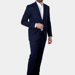 Traje de Hombre Azul Plano Lana C.