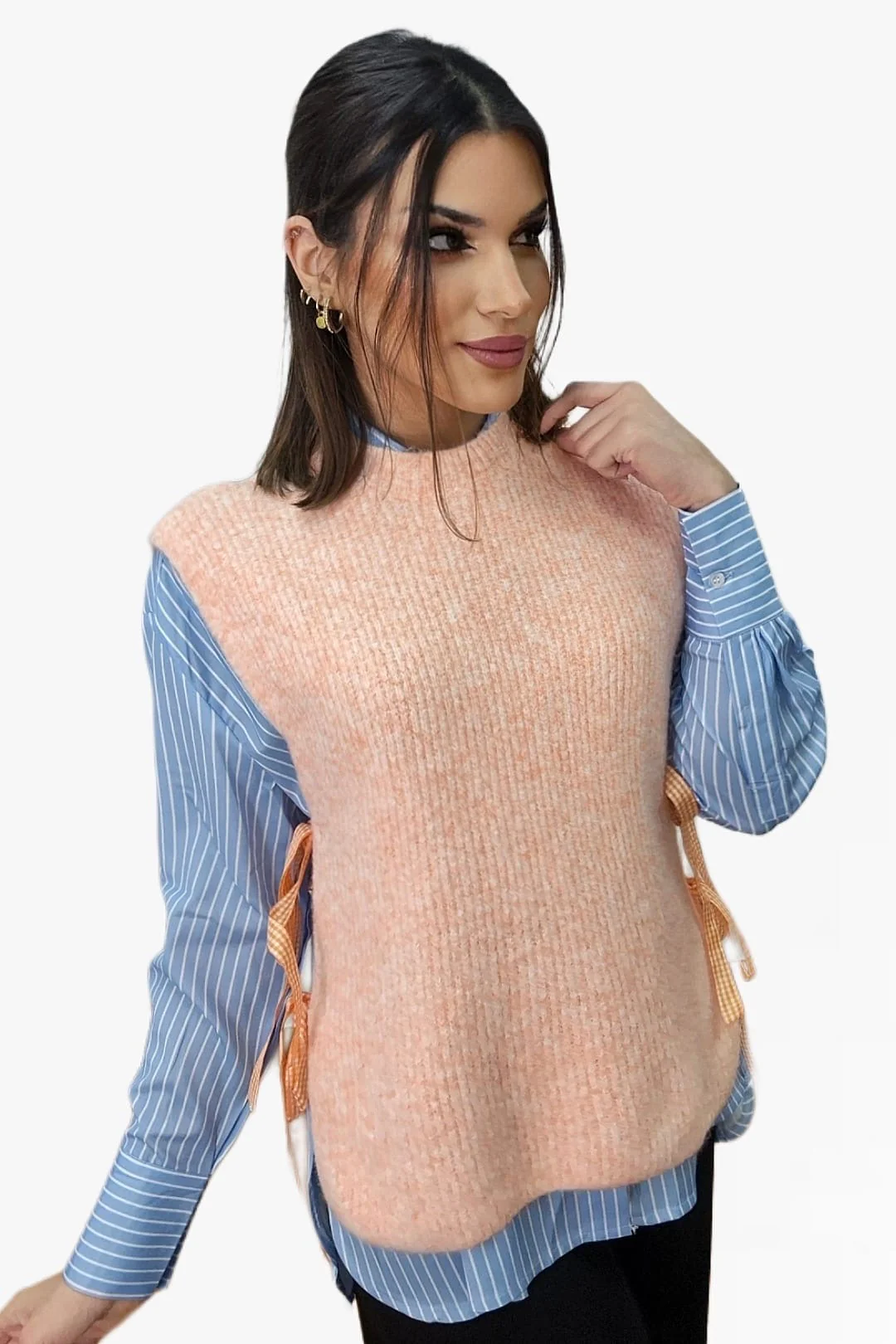 Camiseta Hombreras Lazo Lateral Naranja - Imagen 4