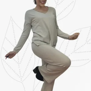 Pantalon Punto Basico Beige