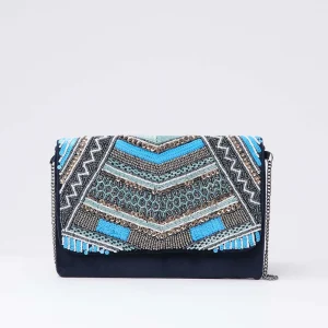 Clutch Greca Azul Tatienne