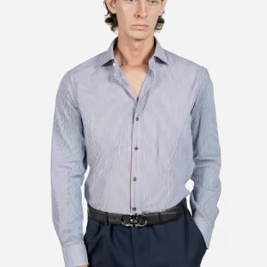 Camisa Rayas Azul Cielo C.