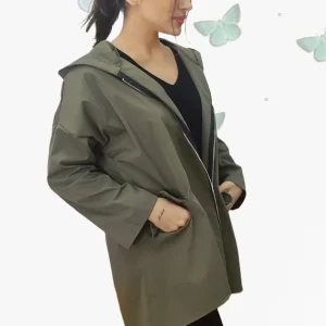 Trenca Capucha Bolsillos Verde