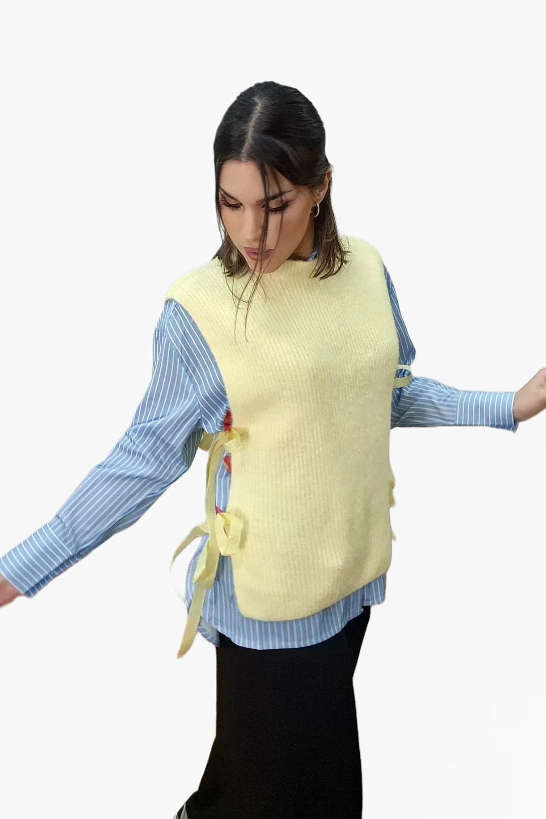 Camiseta Hombreras Lazo Lateral Amarilla - Imagen 7