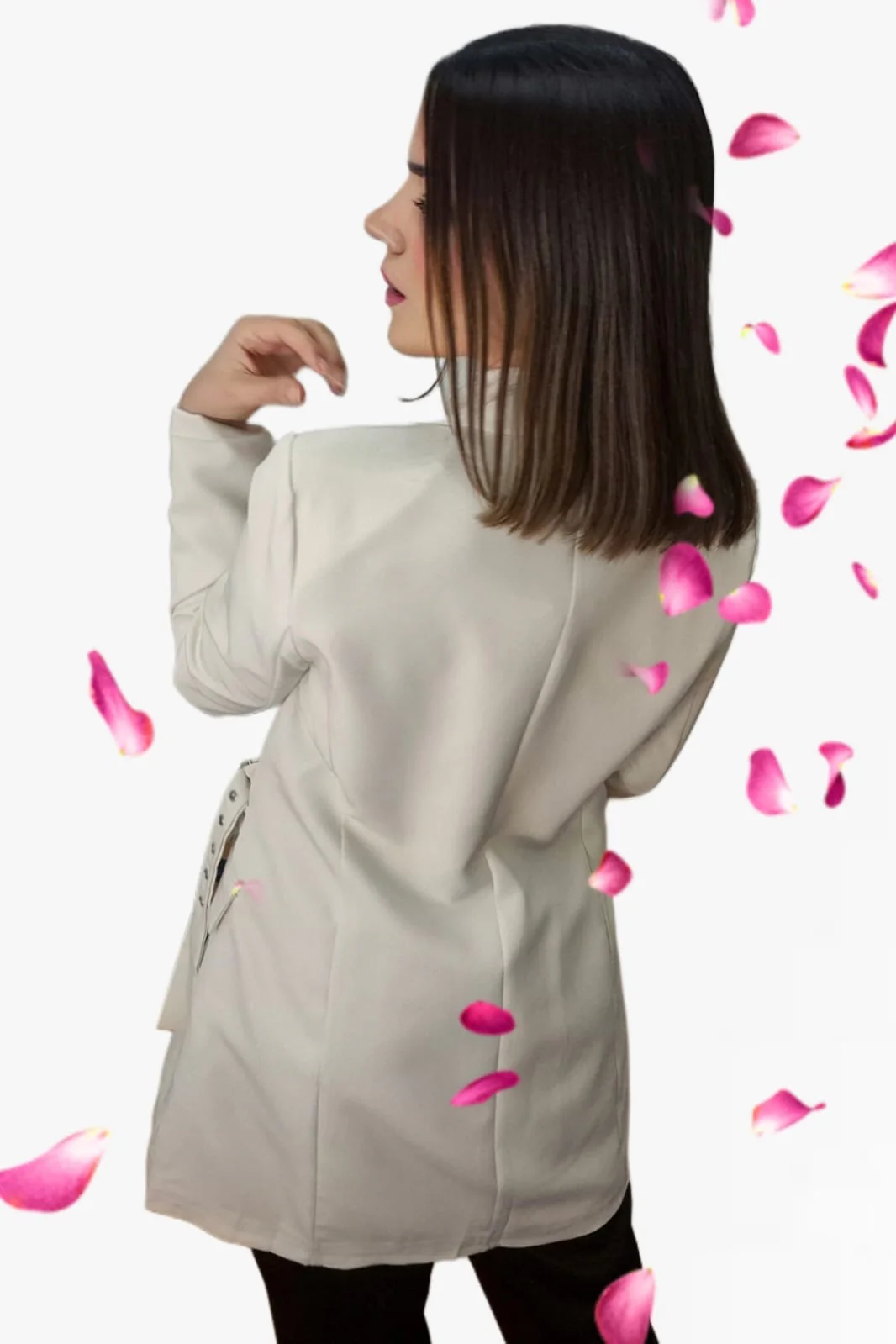 Blazer Cruzada Hebillas Beige - Imagen 4