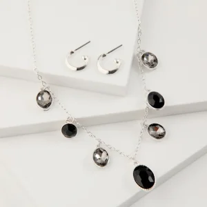 Set Collar Y Aros Bali Negro Tatienne