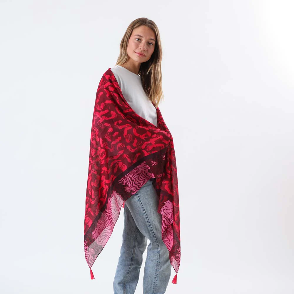 Pañuelo Estampado Alcudia Rojo Humana - Imagen 3