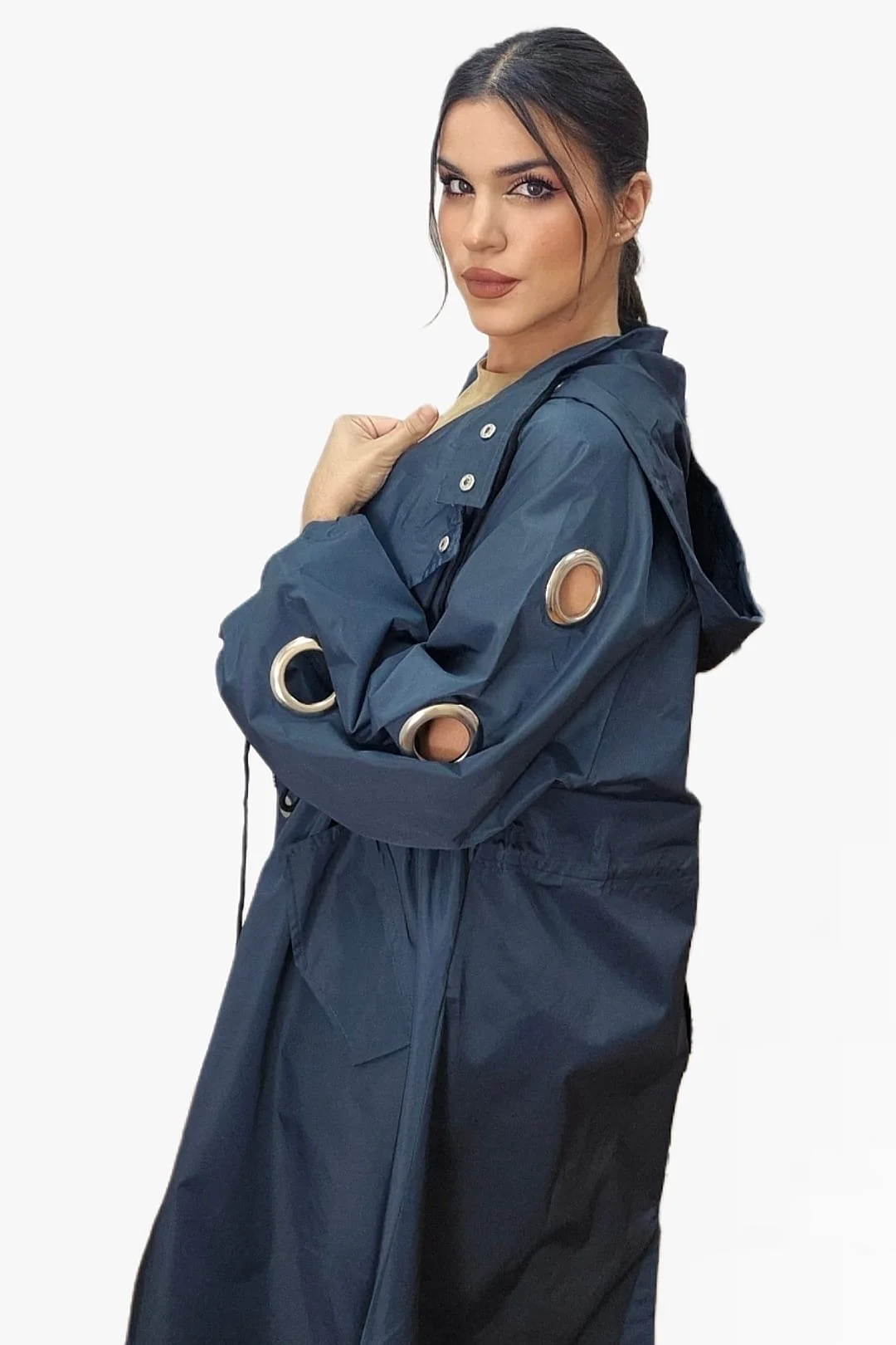 Gabardina Argollas Azul Marino - Imagen 3