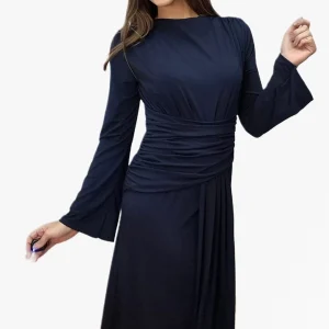 Vestido Drapeado Azul