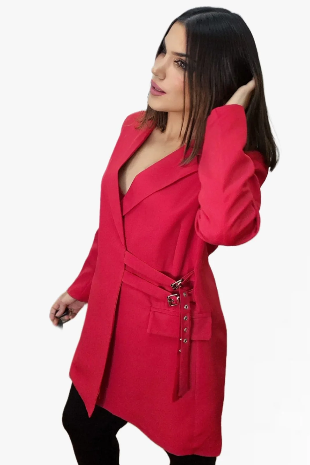 Blazer Cruzada Hebillas Roja - Imagen 4