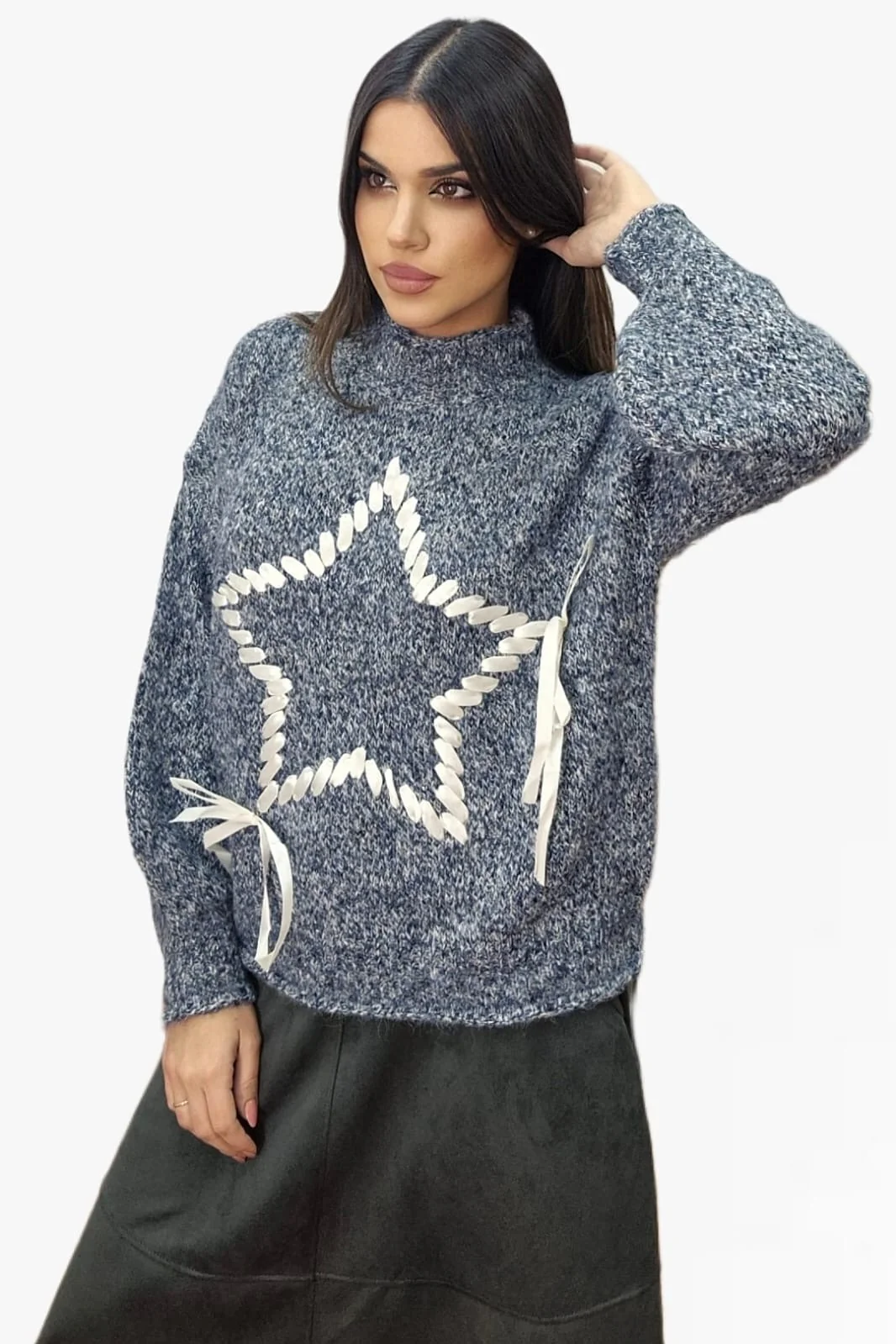 Jersey Estrella Trenzada Gris - Imagen 5