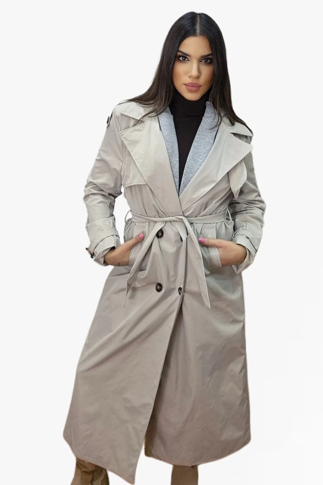 Gabardina Capucha Beige - Imagen 5