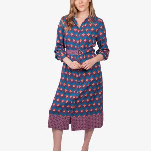 Vestido Argyle Azul Estampado H&B