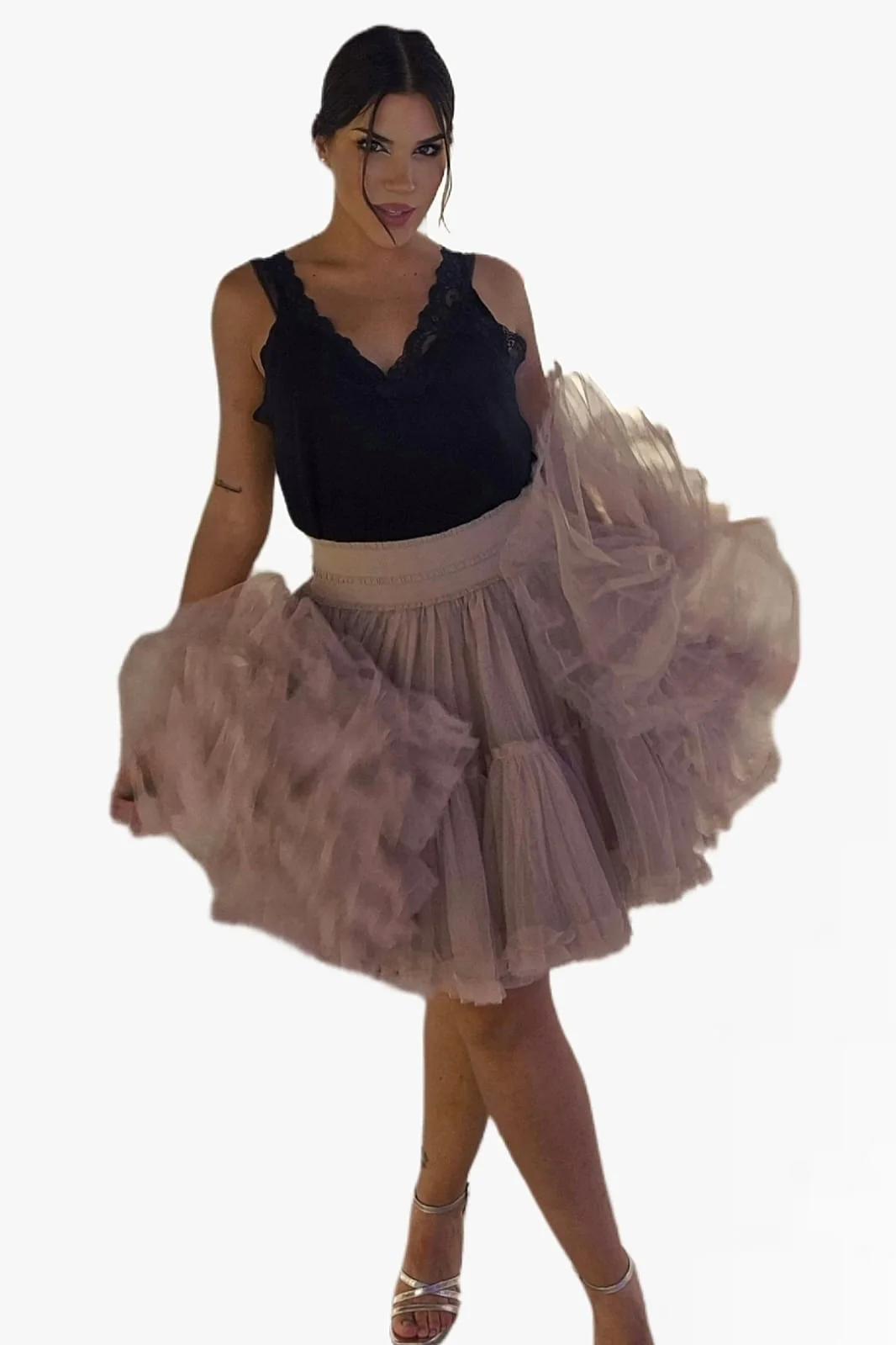 Minifalda tul rosa - Imagen 5