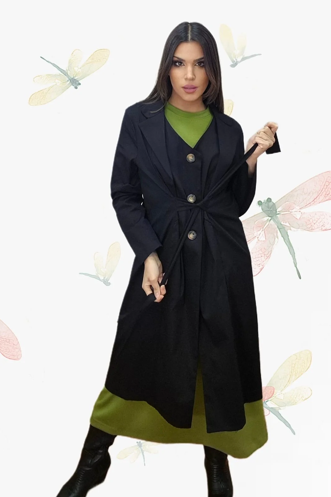 Gabardina Irregular Negra