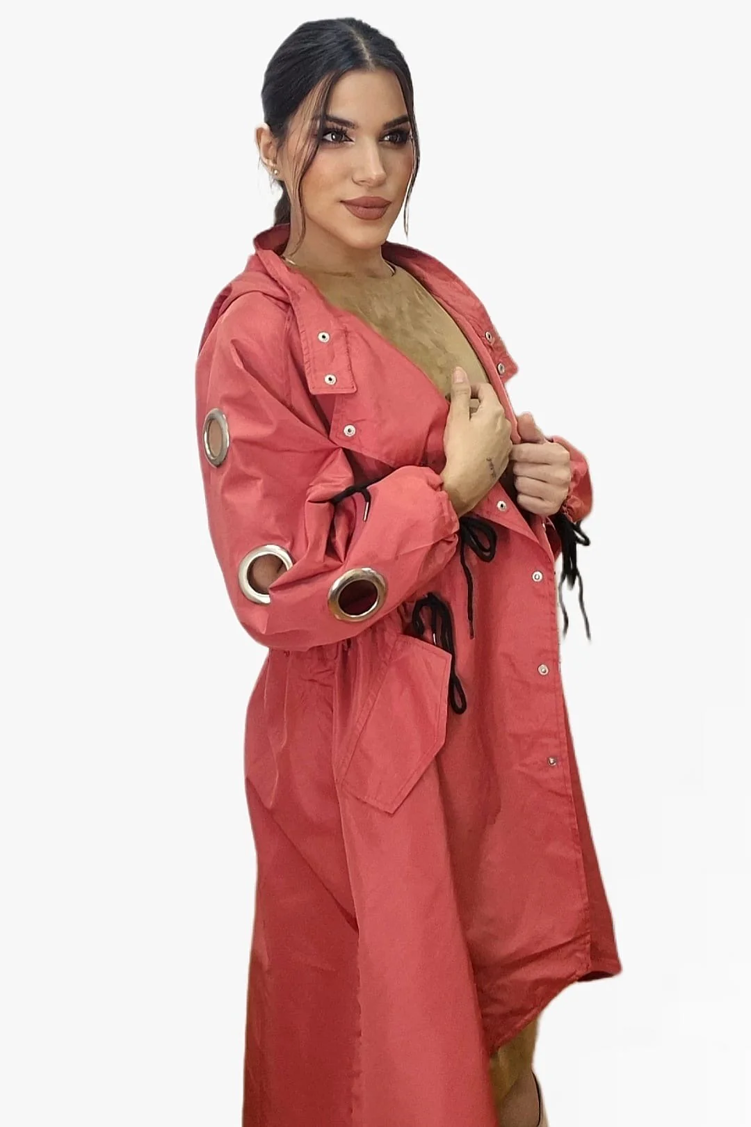 Gabardina Argollas Naranja - Imagen 4