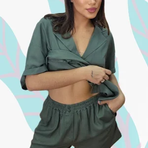 Pantalon Corto Engomado Verde