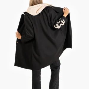 Abrigo Koker Capucha Negro