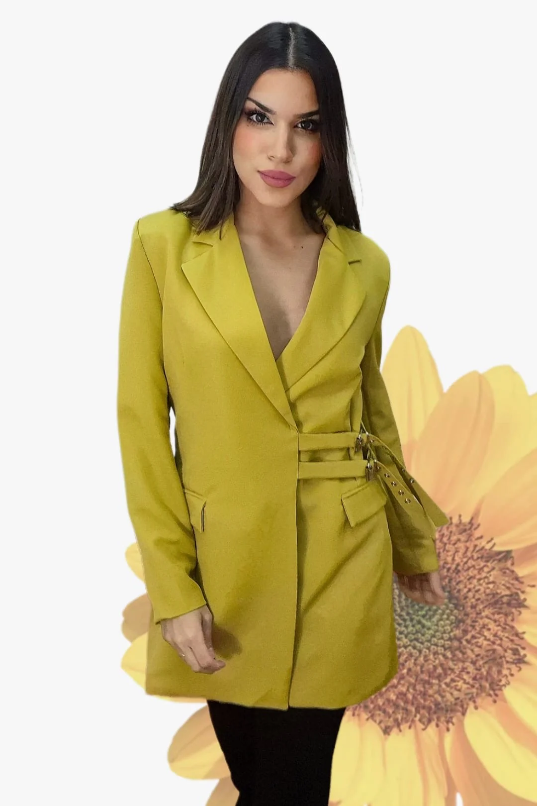 Blazer Cruzada Hebillas Verde