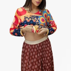 Falda Tul Topos Naranja