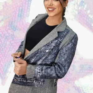 Blazer Vaquera Combinada Gris