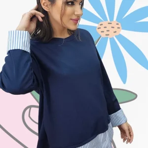 Jersey Combinado Camisa Azul