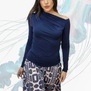 Camiseta Fluida Azul Marino