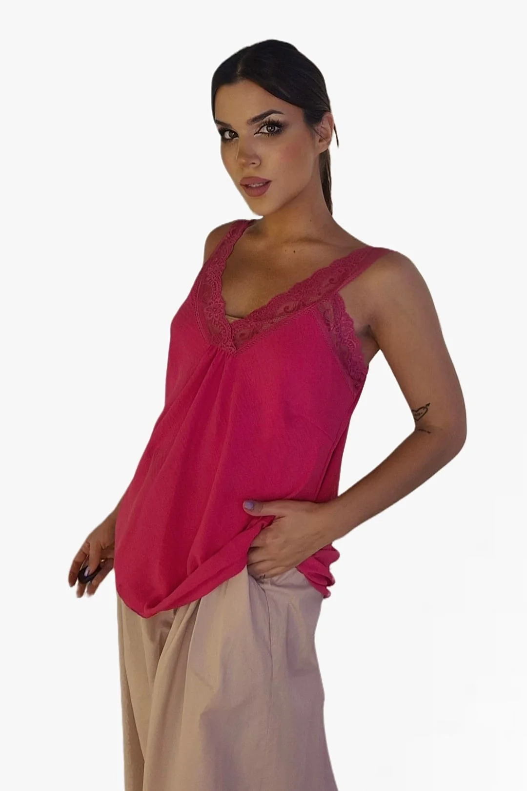 LENCERA TIRANTES UNICA FUCSIA - Imagen 4