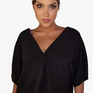 Camisa Escote Fluida Negra