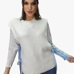 Camiseta Hombreras Lazo Lateral Blanca