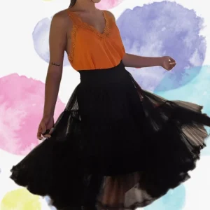 Falda tul negra